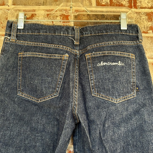 Abercrombie & Fitch Dark Blue Flare Jeans with Stars at hem - Picture 7 of 9
